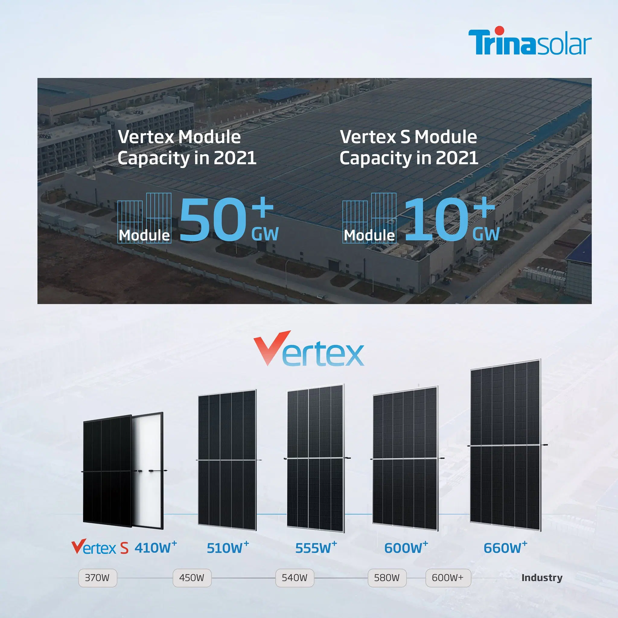 OEM Industrial 390W Trina China Flexible Panels in Pakistan Solar Energy Panel Vertex S