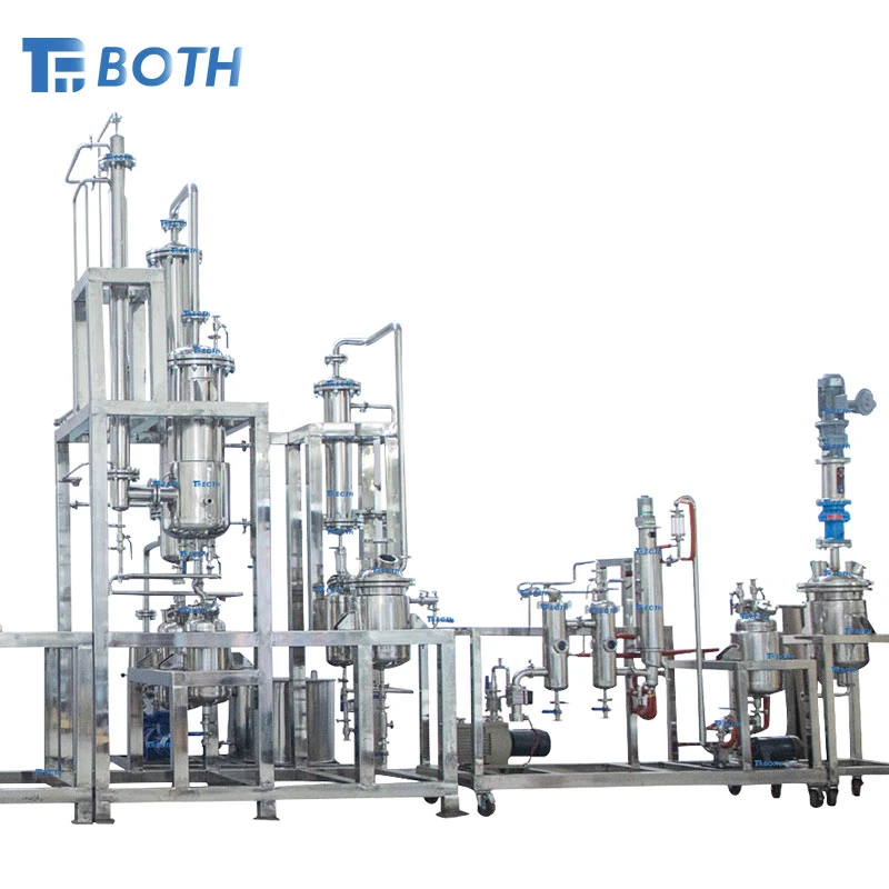 Stainless Steel Continuous Feeding Wiped Film Hemp Oil Distillation Machine Turnkey Solutions