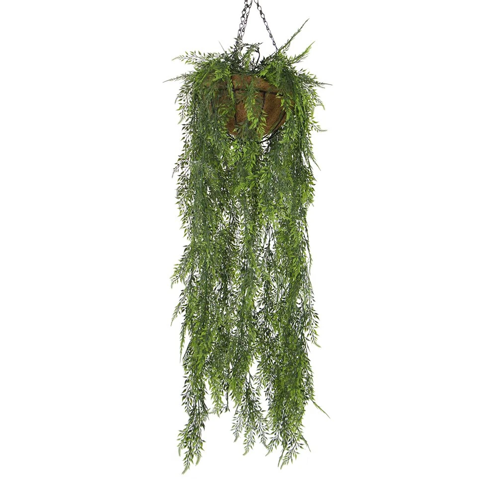 Lifelike 130cm Plastic Artificial Wall Hanging Outdoor Plant Basket for Indoor Hotel Decoration