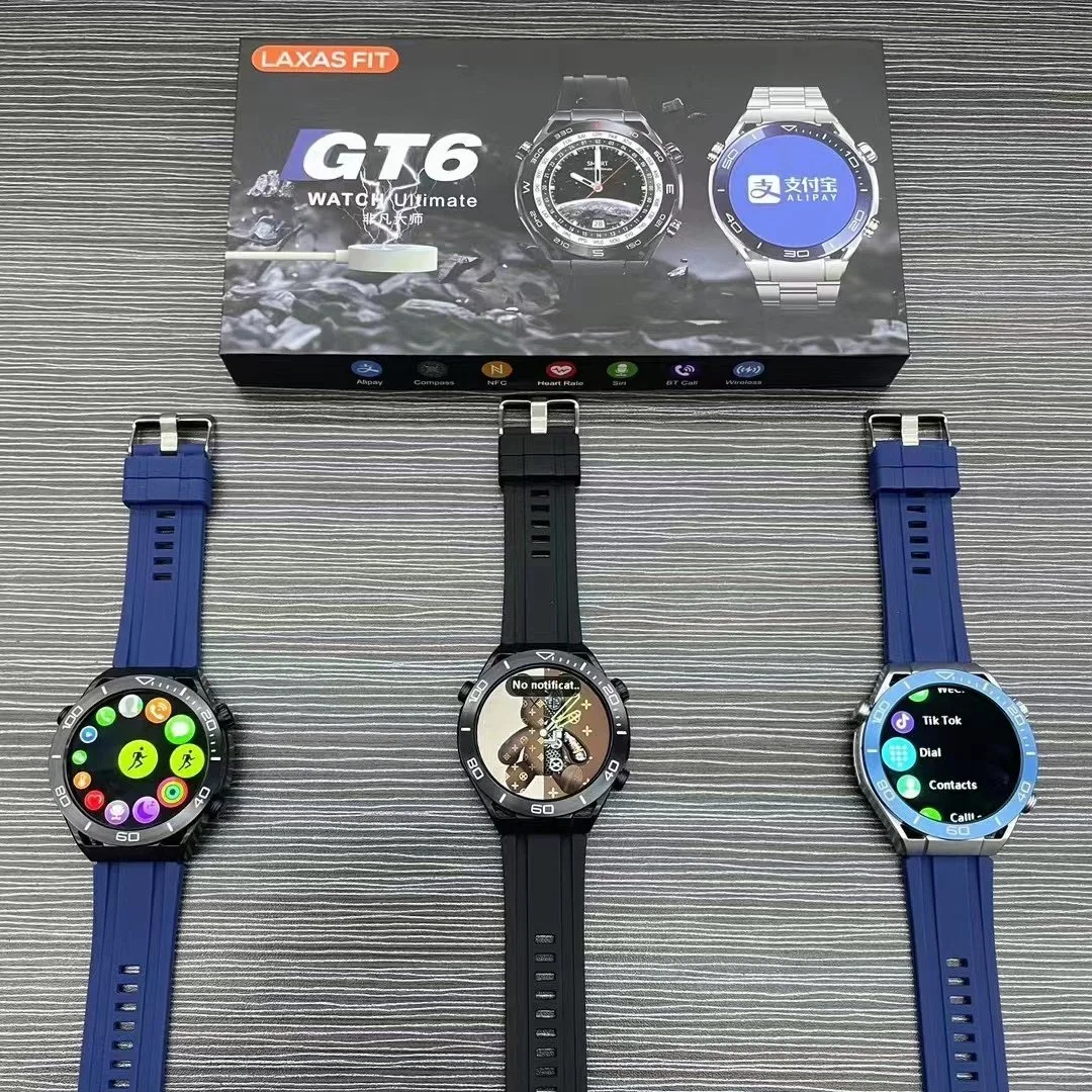 GT6 Smartwatch con carga inalámbrica Nueva llegada baratos de alta calidad Moda para hombres Birthay Hot Sale Popular