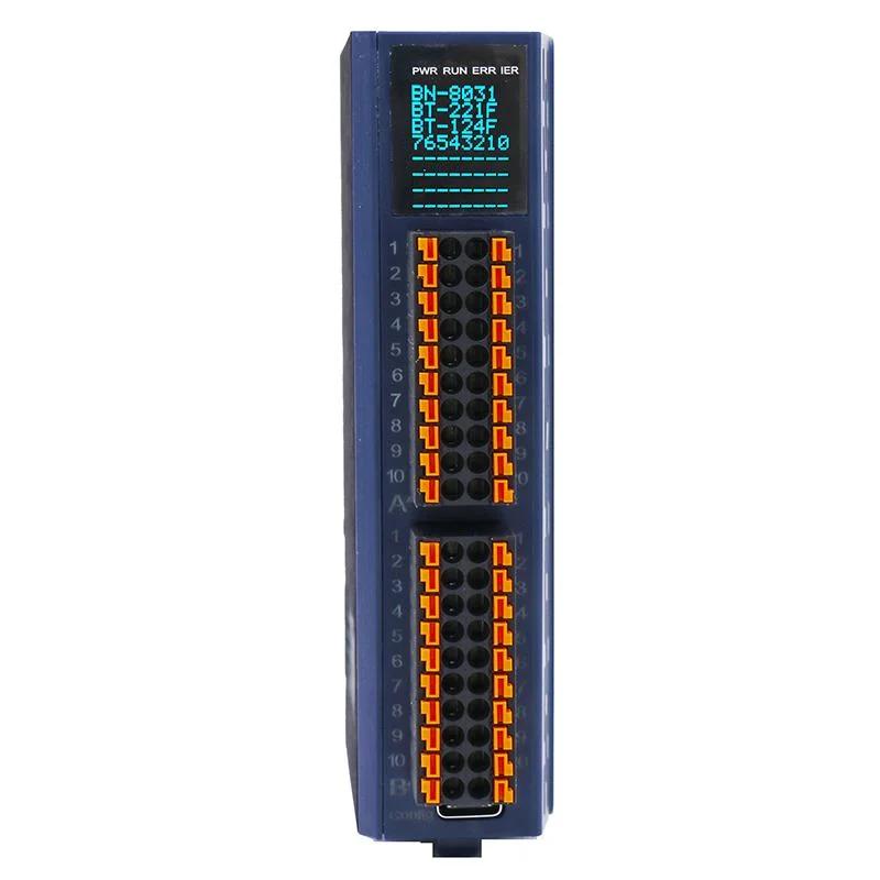 Modbus-RTU Slave Io Solution for PLC, 2-4 Io Modules Extendable, Spring Terminals, Dual Ethernet Port, LED Screen, 24VDC