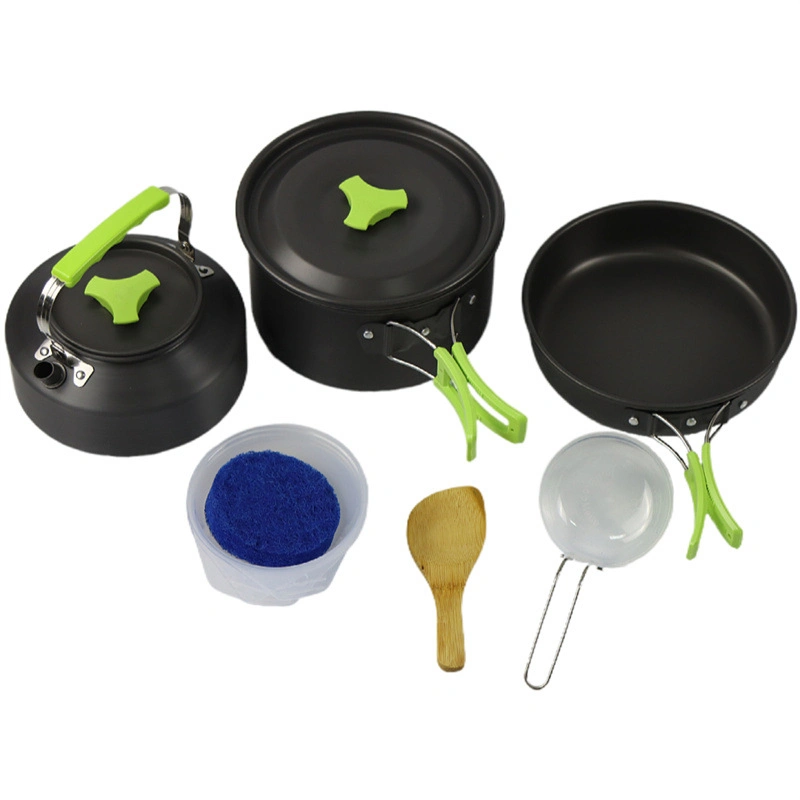 Camping Kochgeschirr Set, Aluminium Camping Teekanne und Pfanne Set