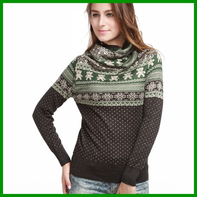 OEM Service Knitted Wool Ladies Slim Fit Sweater with Cheap Price