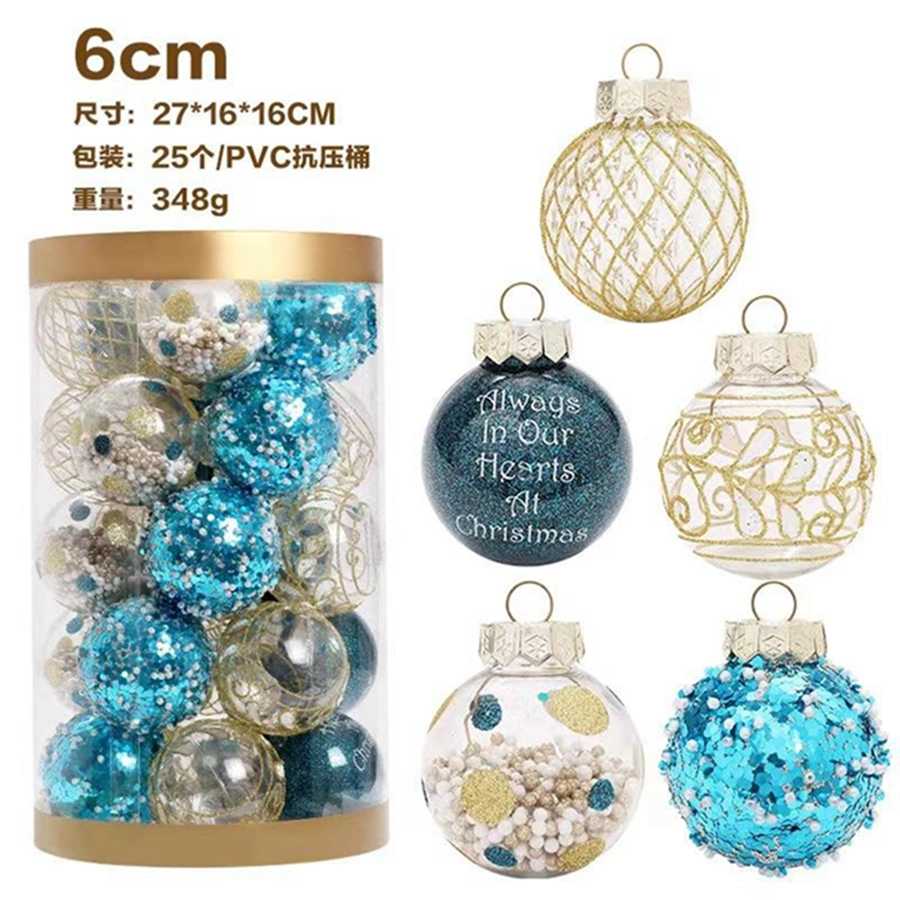 6cm 25PCS Fashion Christmas Tree Decorations Plastic Decorative Ornaments Colorful Christmas Balls