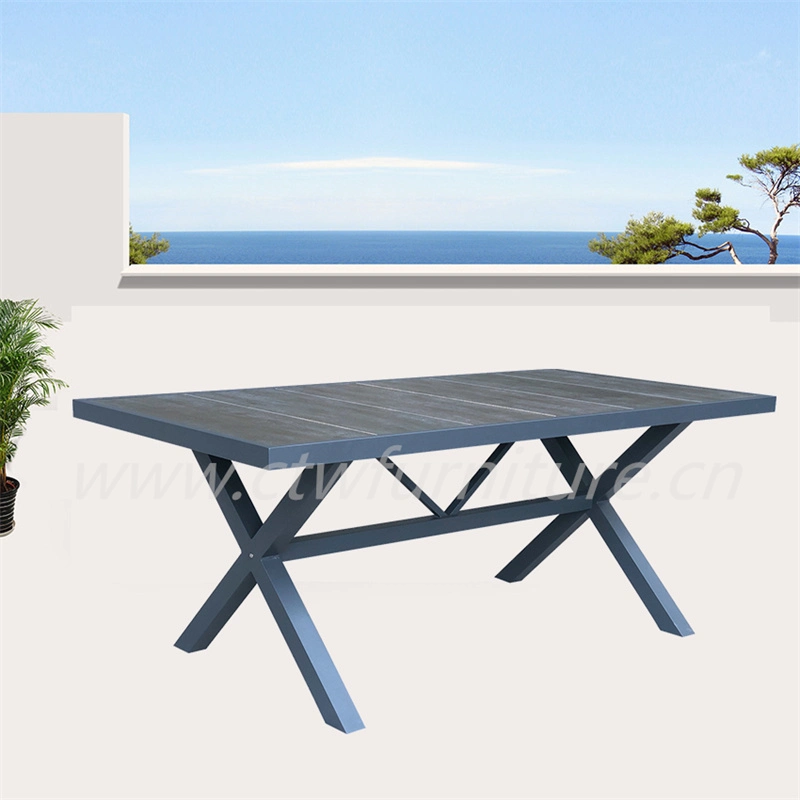 Mesa de comedor de cerámica Jardín exterior silla Patio Muebles de aluminio Mesa Presidente