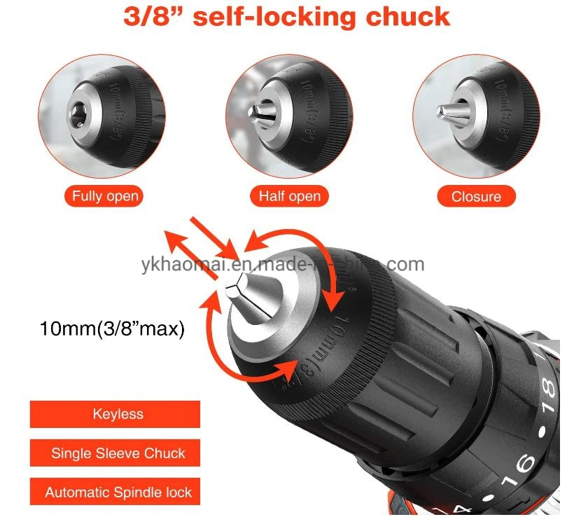 Elektrische Akku-Bohrmaschine 12V 14,4V 18V 25nm hohe Qualität wiederaufladbar Akku-Bohrmaschine für Li-Ionen-Akku