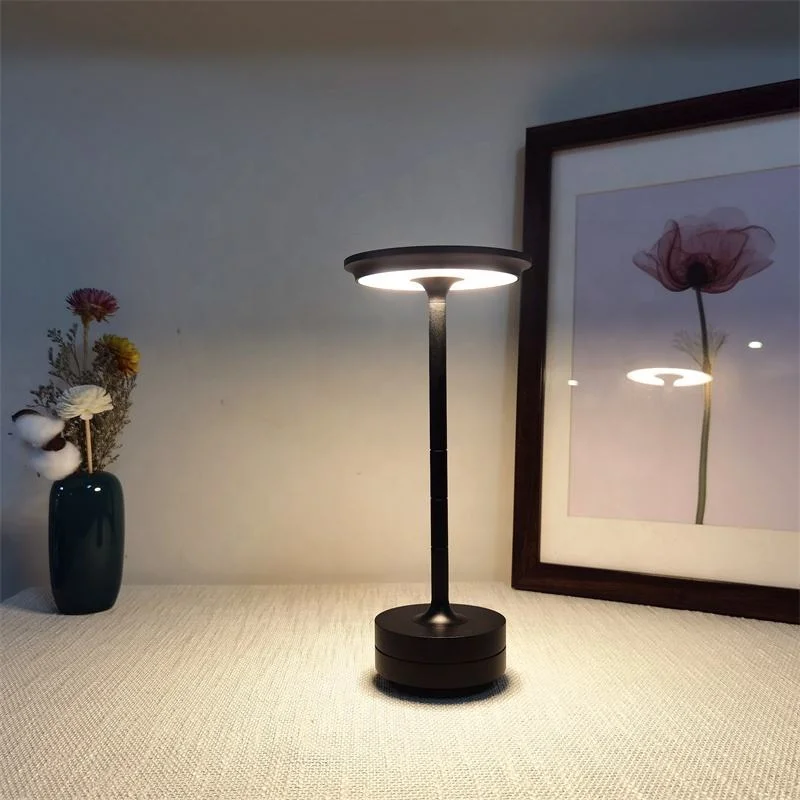 Aluminum Oxidation Cordless Wireless Home Decorative Decorating Desk Light USB Rechargeable Bedroom Hotel Restaurant Table Lamp