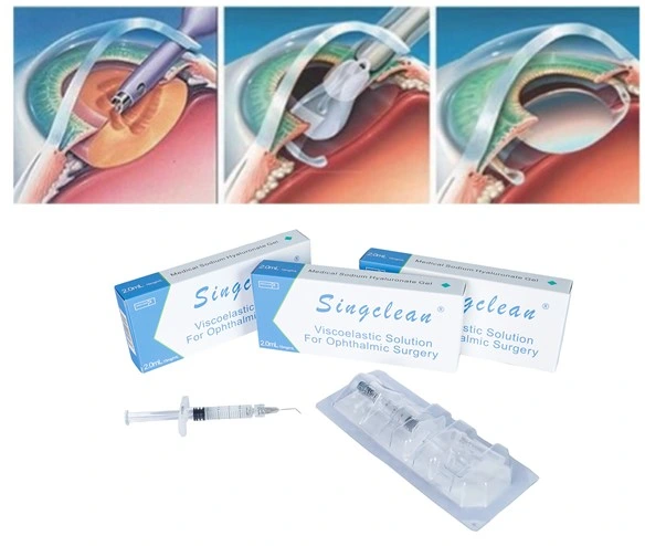 Manufacture Singclean 1ml, 2ml, Bd Brand Syringe in Blister Hyaluronic Acid Viscoelastic Viscolastic Solution for Adult