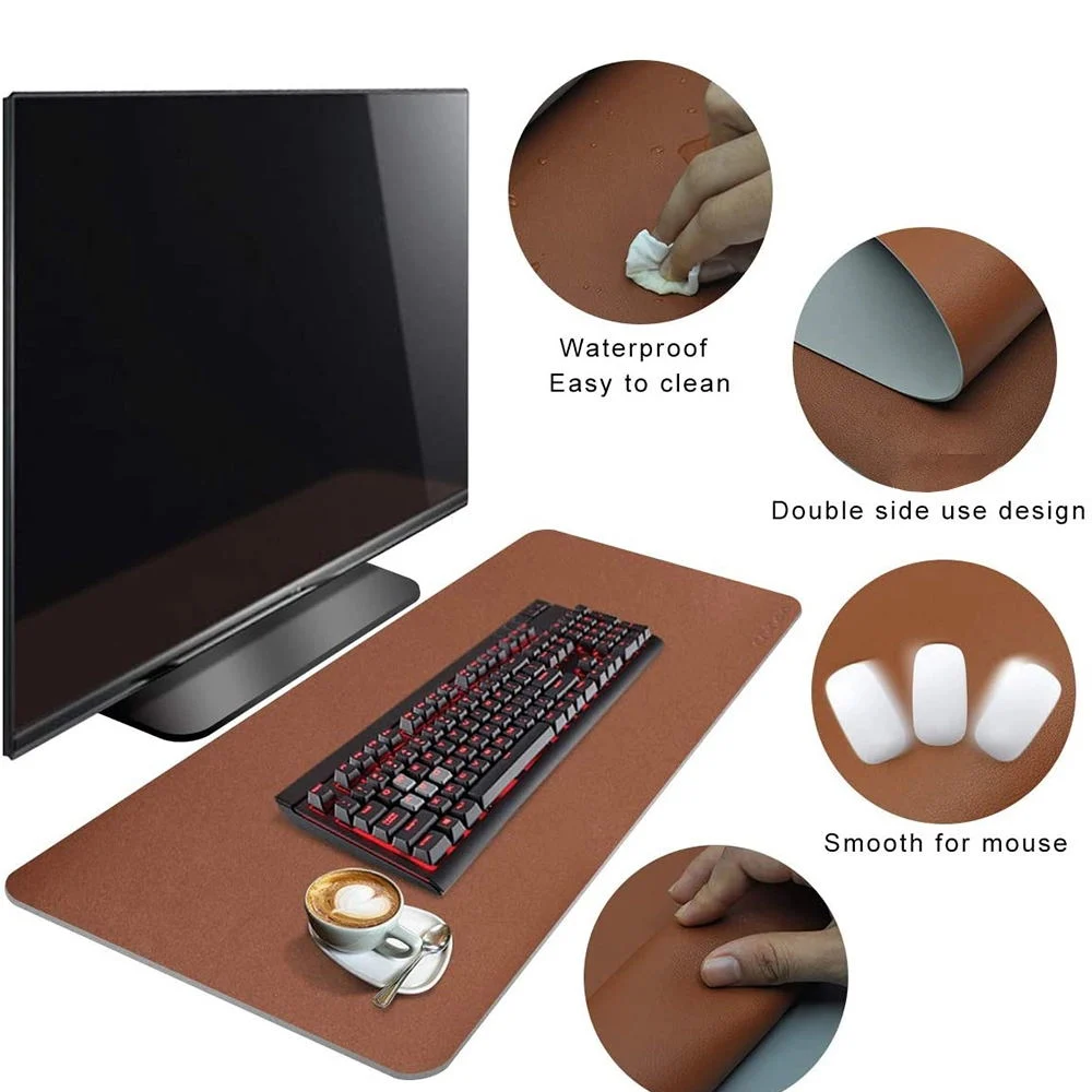 Colorful PU Leather Full Desk Mouse Pad for Home Office Use