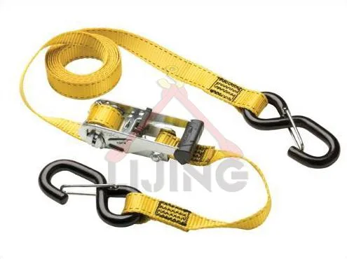 Yellow Tie Down Strap Cargo Lashing Belt W/ S Hook with Latch