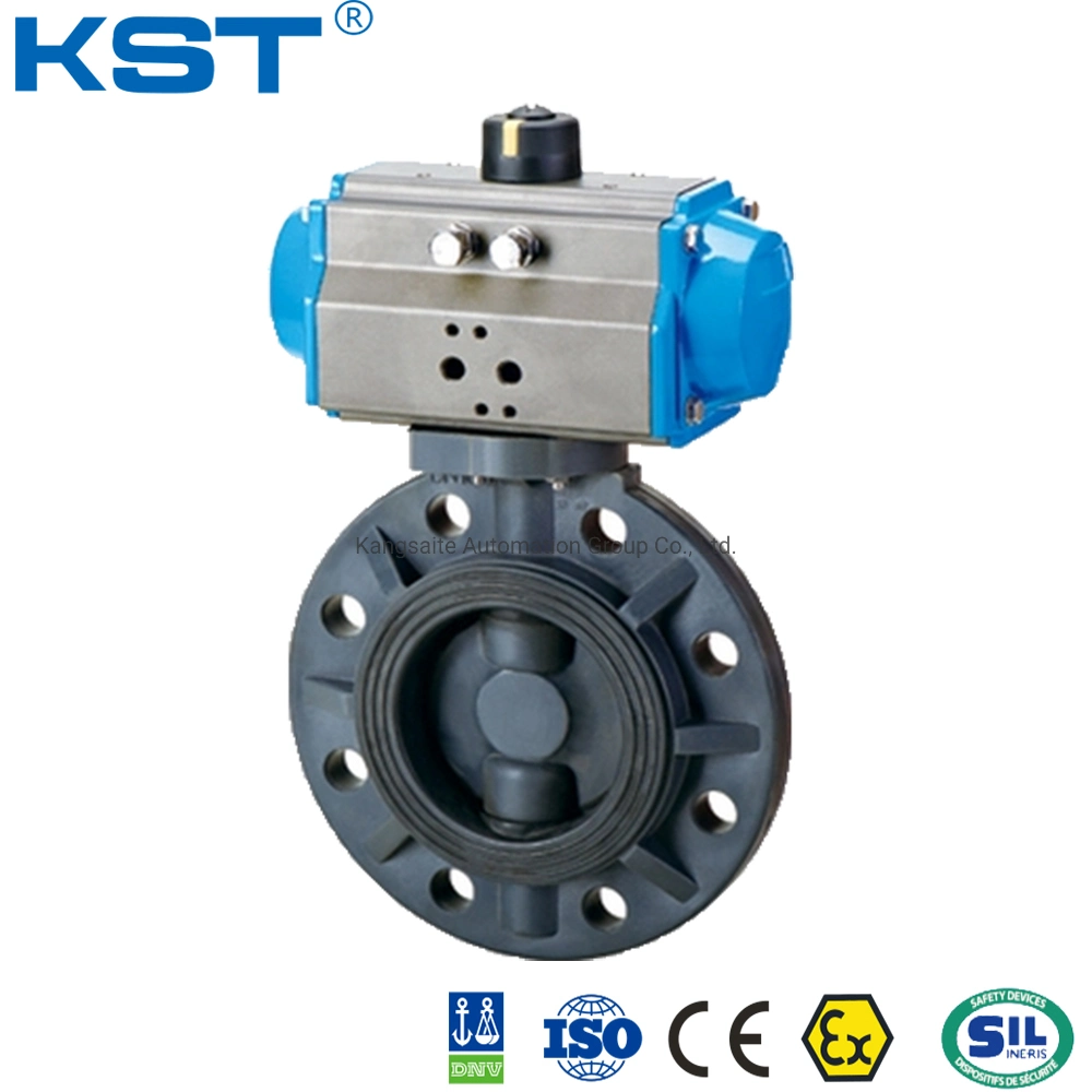 Pneumatic Actuated Wafer UPVC Butterfly Valve