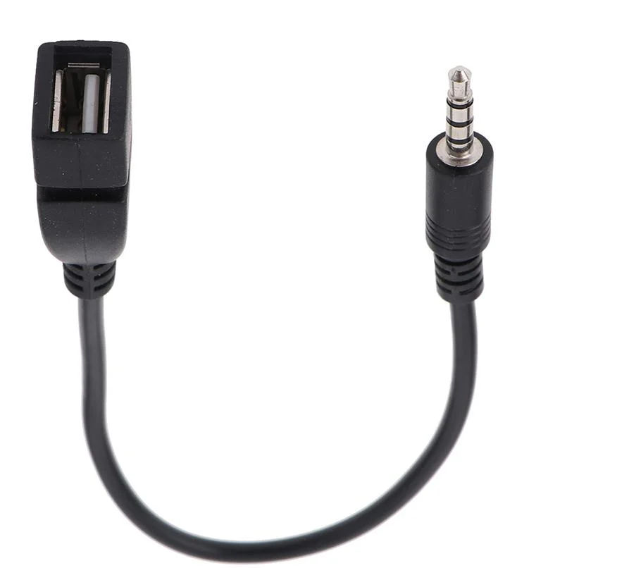 3.5mm Black Car Aux Audio Cable to USB Audio Cable Car Electronics for Play Music Car Audio Cable USB Headphone Converter