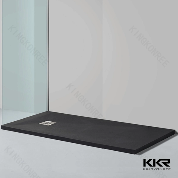 Black Sanitary Ware Rectangular Resin Stone Acrylic Stone Shower Tray Solid Surface Shower Base 0730
