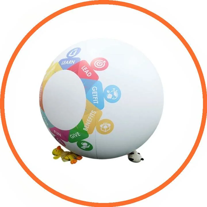 Promotion jouet imprimé PVC gonflable Fair Sphere Publicité ballon Sky