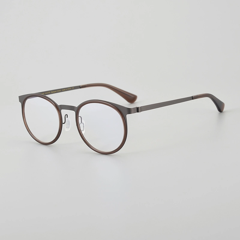 T9704L Hochwertige heiße Verkauf Gläser Rahmen für Männer und Frauen Vintage Runde Brillengestell Titan Brillengestell für Herren
