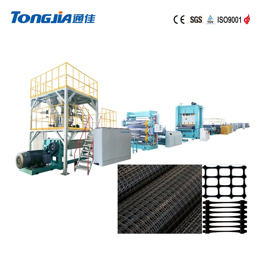 Tongjia 50kn/ PP PE Biaxial Geogrid Making Machine Plastic Geogrid Machine for Road Reinforcement