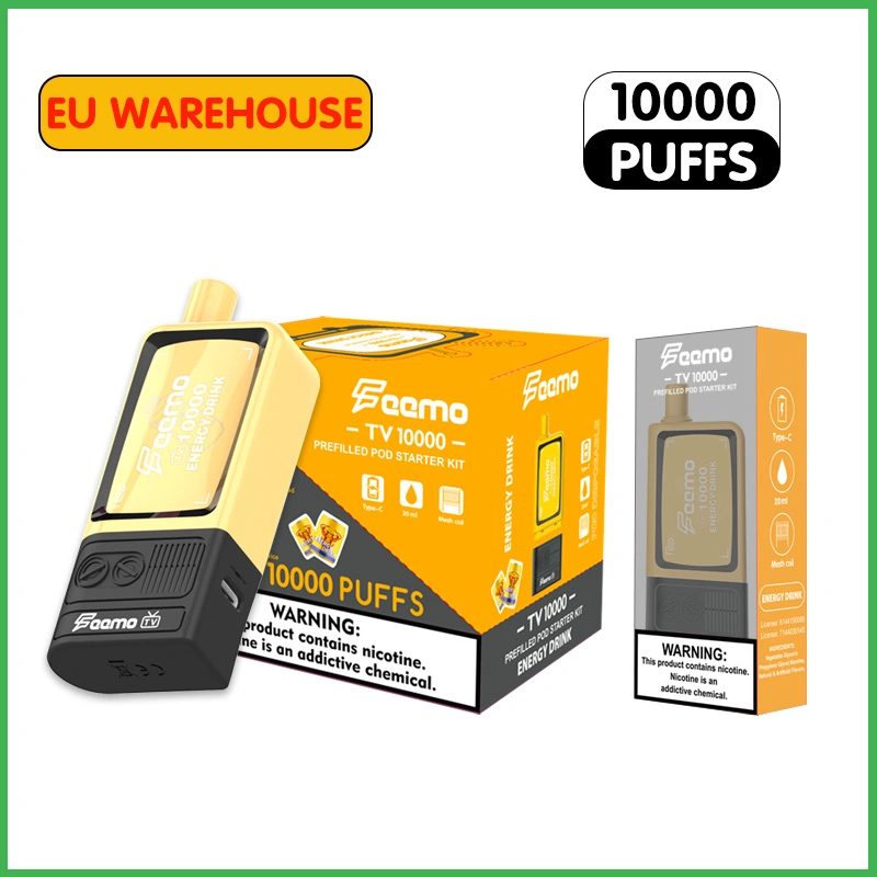 OEM logo 10K puffs Feemo TV Disposable e-cigarro separável Pod dólares bateria Com 20 ml de sumo e NIC a 5%