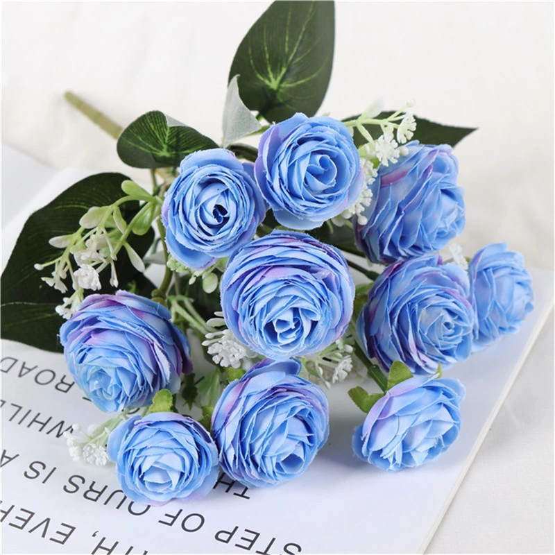 Artificial Flowers Lint Roses Single Stem Blooming Rose