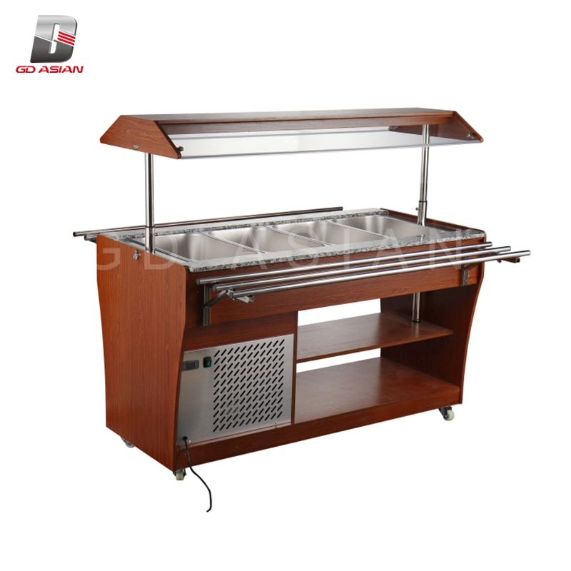 1400L Square Shape Commercial Electric Cold Buffet Trolley Serving Station