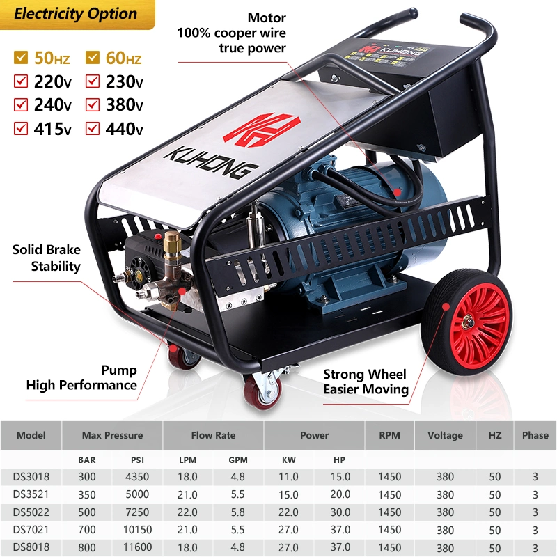 Kuhong 500bar Lavadora de piezas automáticas industriales de alta presión