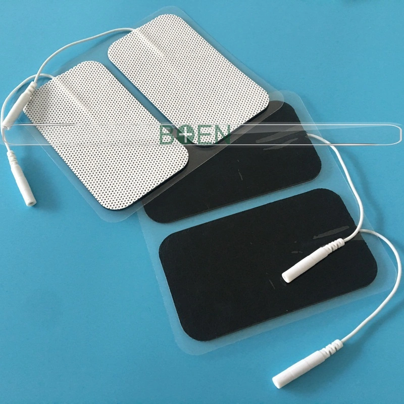 Electrode Gel Pad Non-Woven Reusable Self Adhesive 50*90mm Rectangle Electrode Pad with Pigtail for Tens Unit