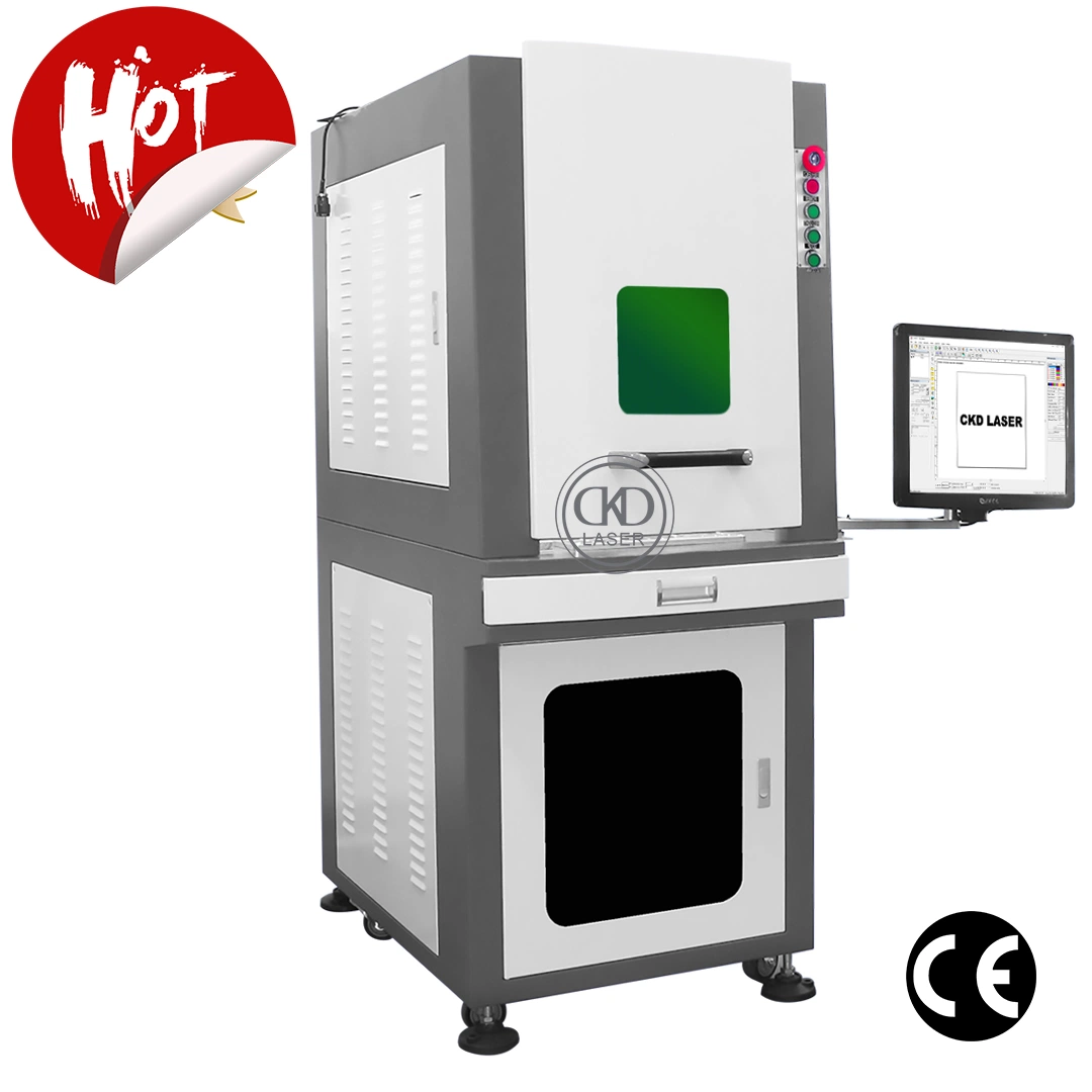 CE Class One Full Closed Type Fiber Laser Marking Equipment for Metal Plastic Chip Card Logo Printing Cutting Engraving