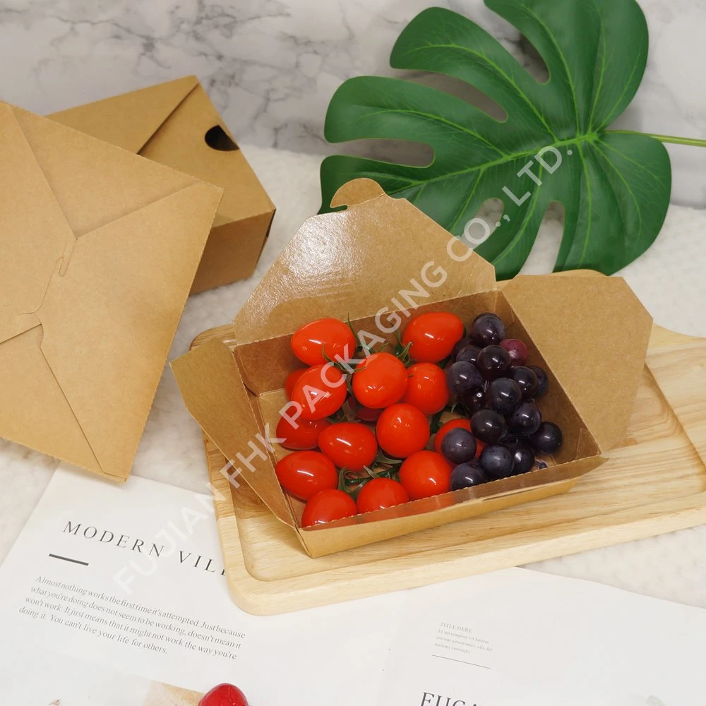 Disposable Fast Food Carton Fried Chicken Bento Takeaway Packing Box Salad Kraft Paper Box