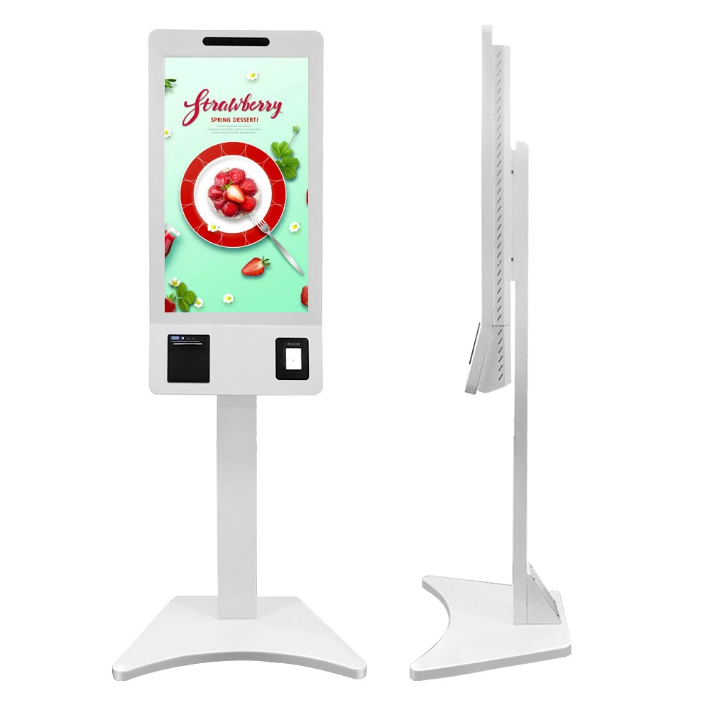 Support and Printer Digital Signage Touch Screen POS System Self Pay Machine