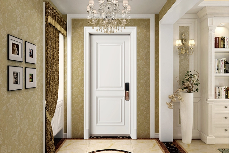 Double Leaf Lacquer Wood Veneer Timber Entrance Door