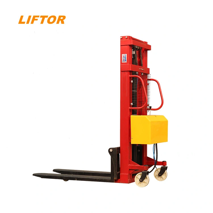 Apilador 2 Ton 5m elevador de horquillas hidráulico Semi eléctrico Palet de mano Precio del apilador eléctrico