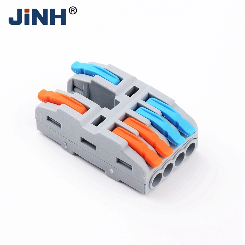 Fast Wire Connectors 2 in 4 out Push-in Spring Splicing Terminal Block