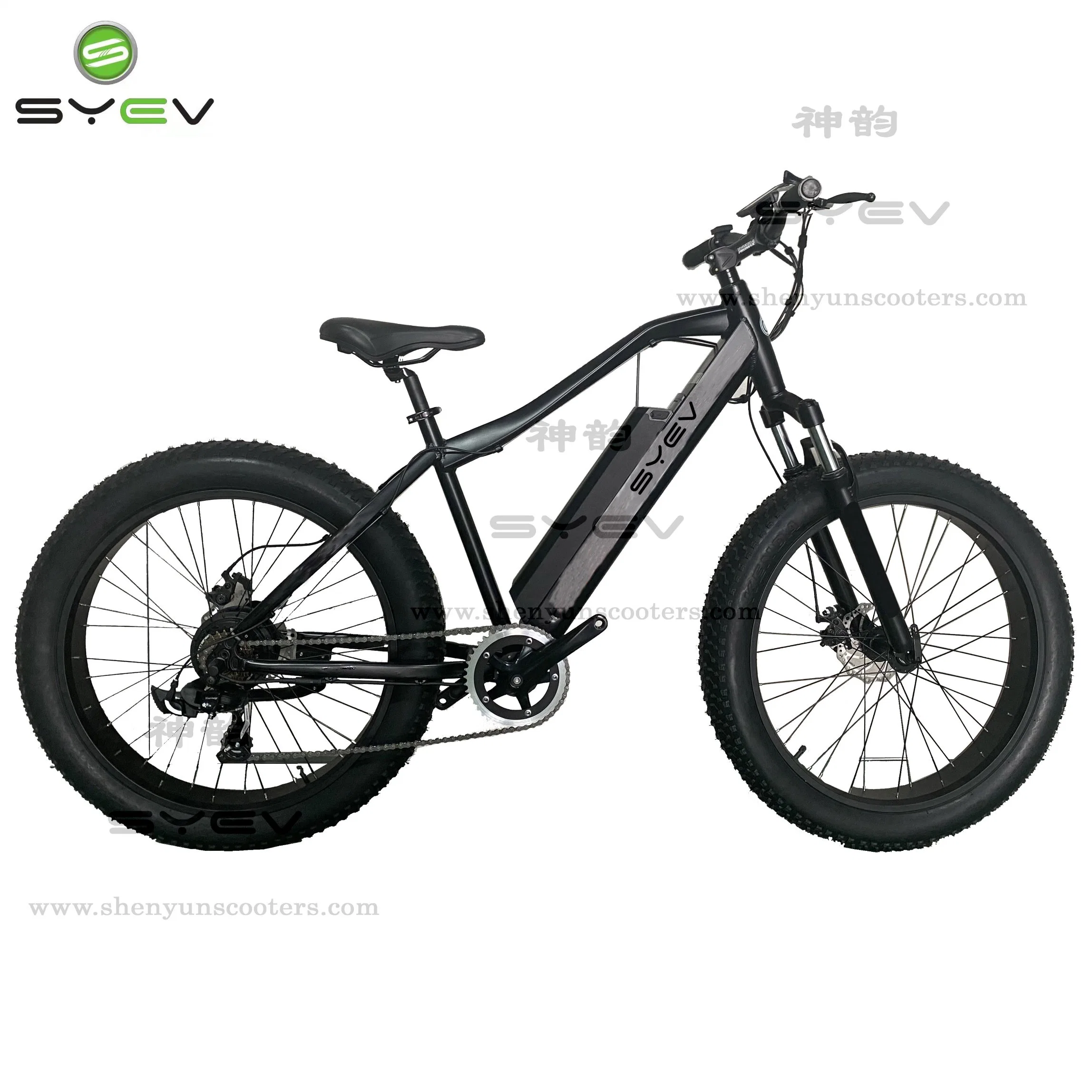 Wuxi Shenyun Factory New High Performance 26" Fat Tyre Aluminum Alloy Mountain Electric Bike for Heavy Riders