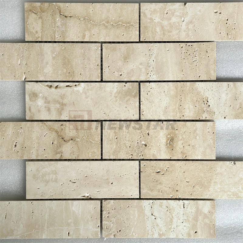 Interior Wall Brick Culture Masonry Word Mosaic Tile Decoration Beige Marble Tile