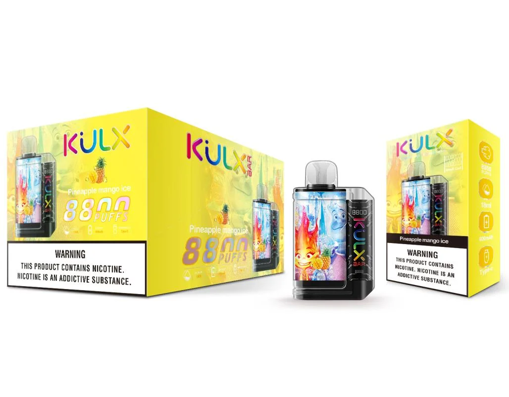Kulx 8800 Puffs Einweg-Vape Crystal Box-Vapes mit Zero 0% 2% 5% Nikotin