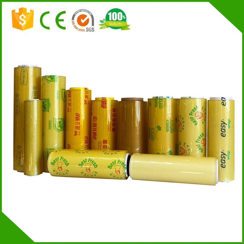 Food Grade PVC Cling Film High Stretch Transparent Clear Waterproof Plastic Packing Stretch Film Jumbo Roll Cling Film