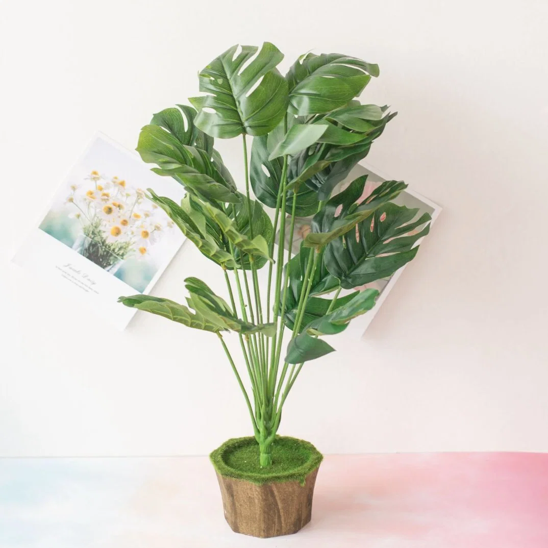 Anti-UV Outdoor Flowers Artificial Plant Leaf for Home Decoration