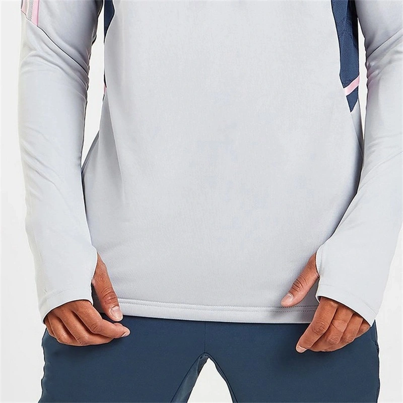 2022 fábrica proveedores Nueva Moda Deportes Camiseta de manga larga Hombre pequeño Escote holgado Fitness Track jogging Suit Custom Sportwear Camiseta para Hombres