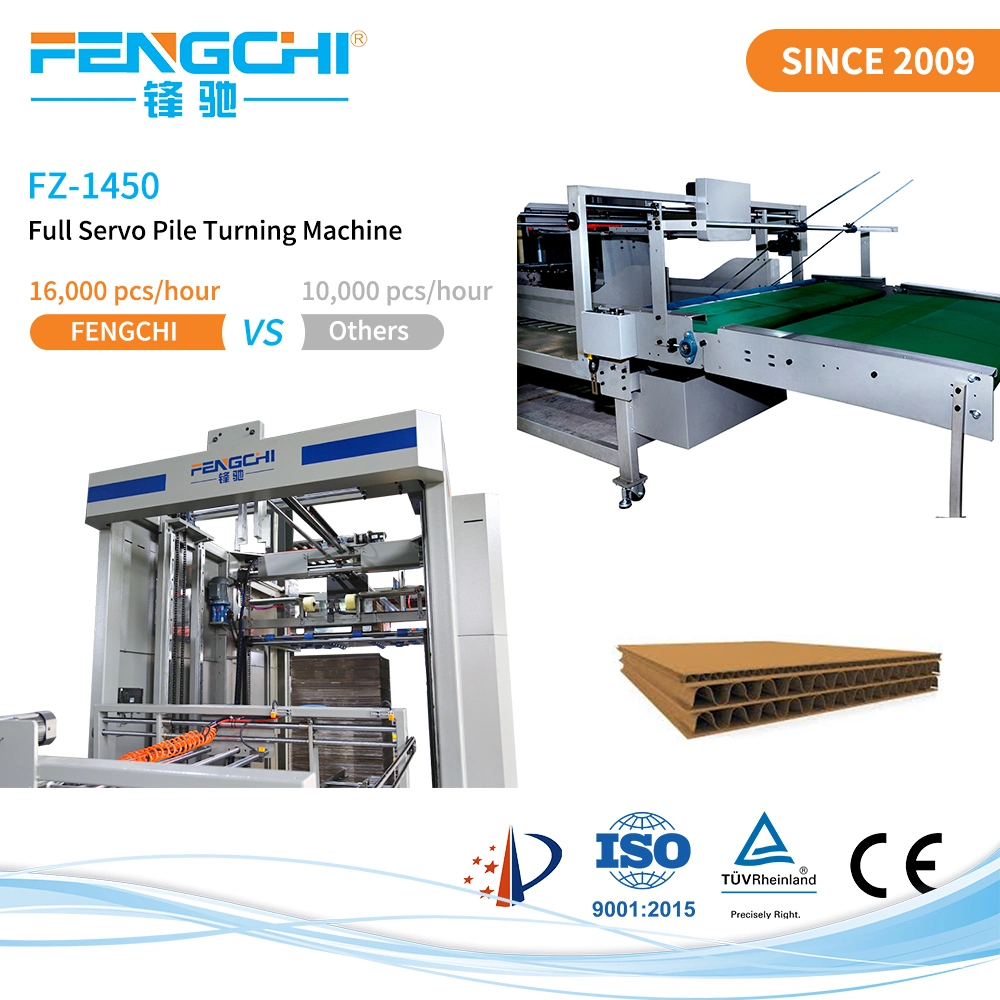 Full Automatic Curve Digital Control Post Press Machinery Paperboard Pile Turning Machine