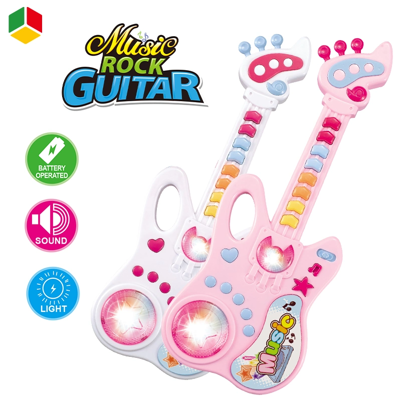 Qstoys Children Musical Instrument Playing Cartoon Light Music Educational Game Keyboard Bass Guitar Toy with Best Price