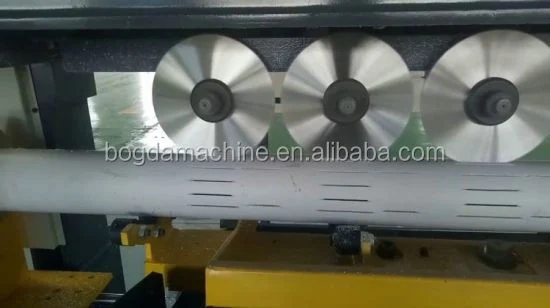 Bogda Automatic High Speed Plastic PP PE PVC Pipe Slotting Grooving-Cutting Machine
