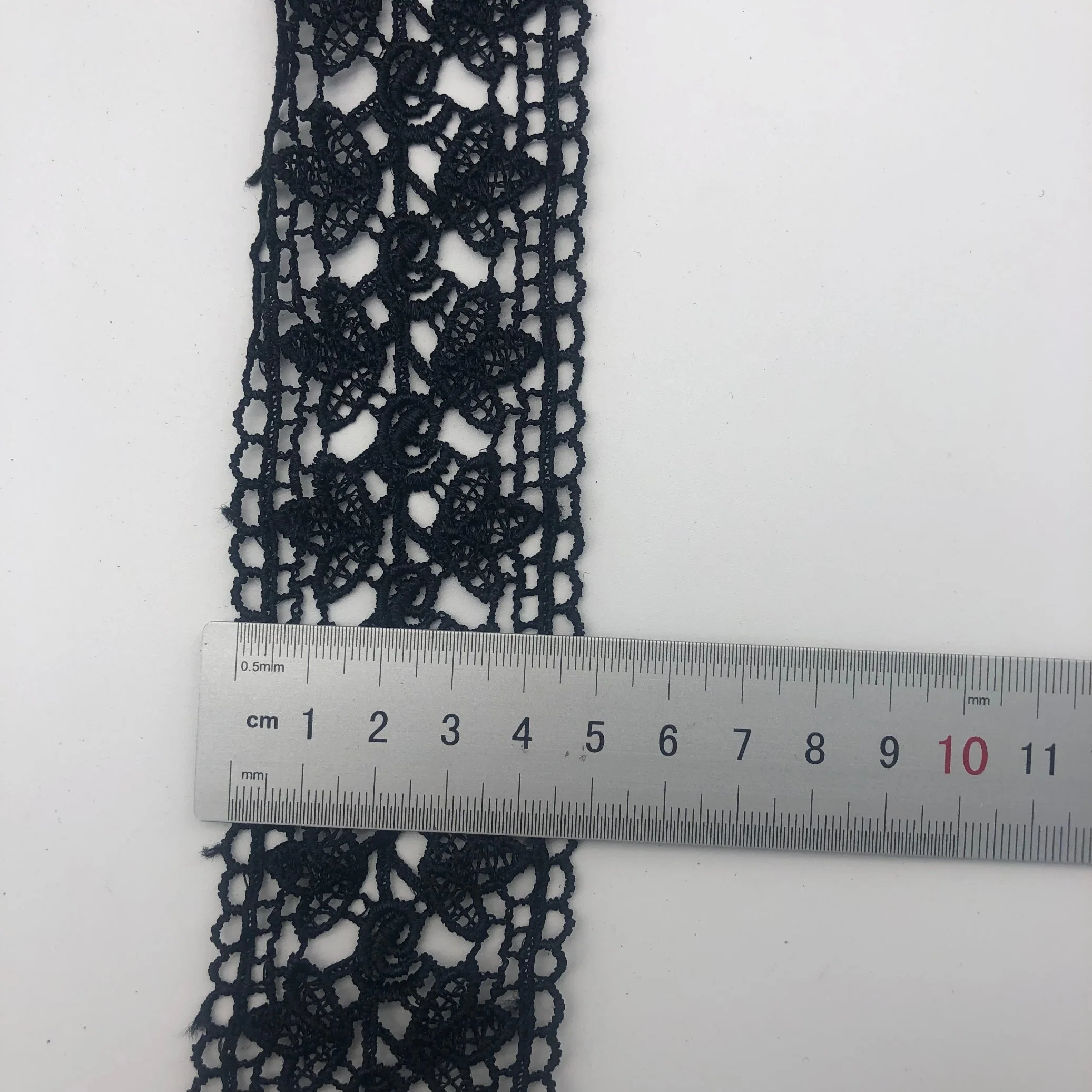 Fast Delivery Embroidery Cotton Polyester Lace Fabric for Garment Accessories