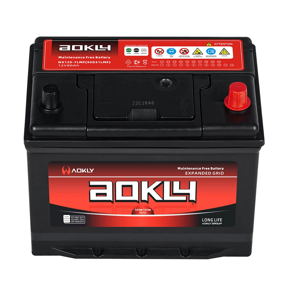 Aokly 12V 70ah Mantenimiento libre de batería de coche auto batería MF Batería de coche batería de plomo ácido de litio batería de coche JIS Batería de Atomotive de la serie sellada de plomo ácido