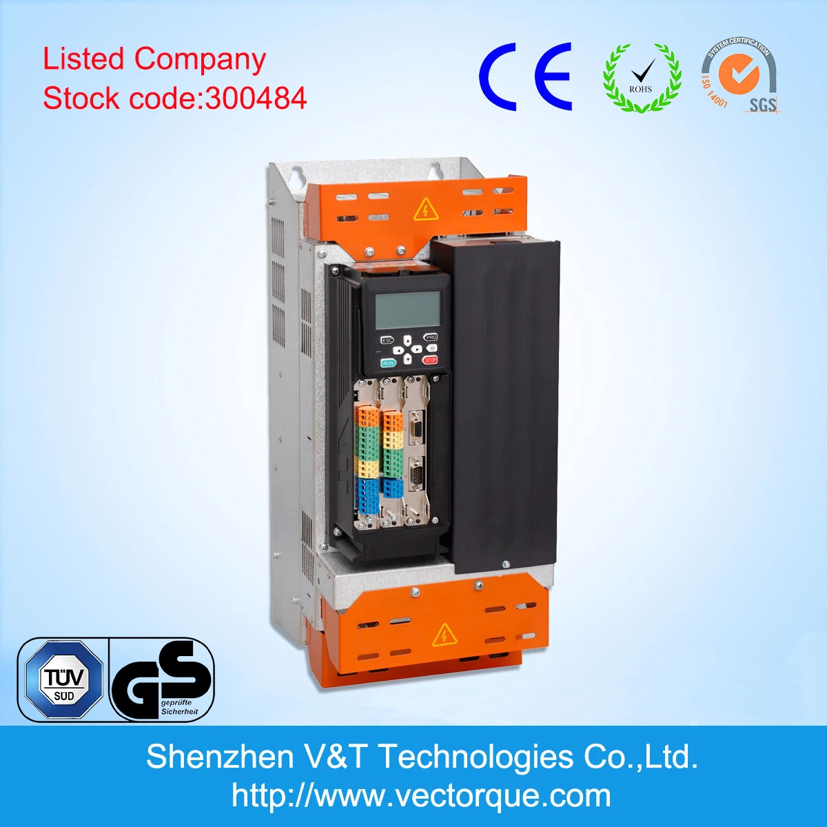 V&T Vts100 90kw V/F Vector Torque Control with Encoder Feedback VFD