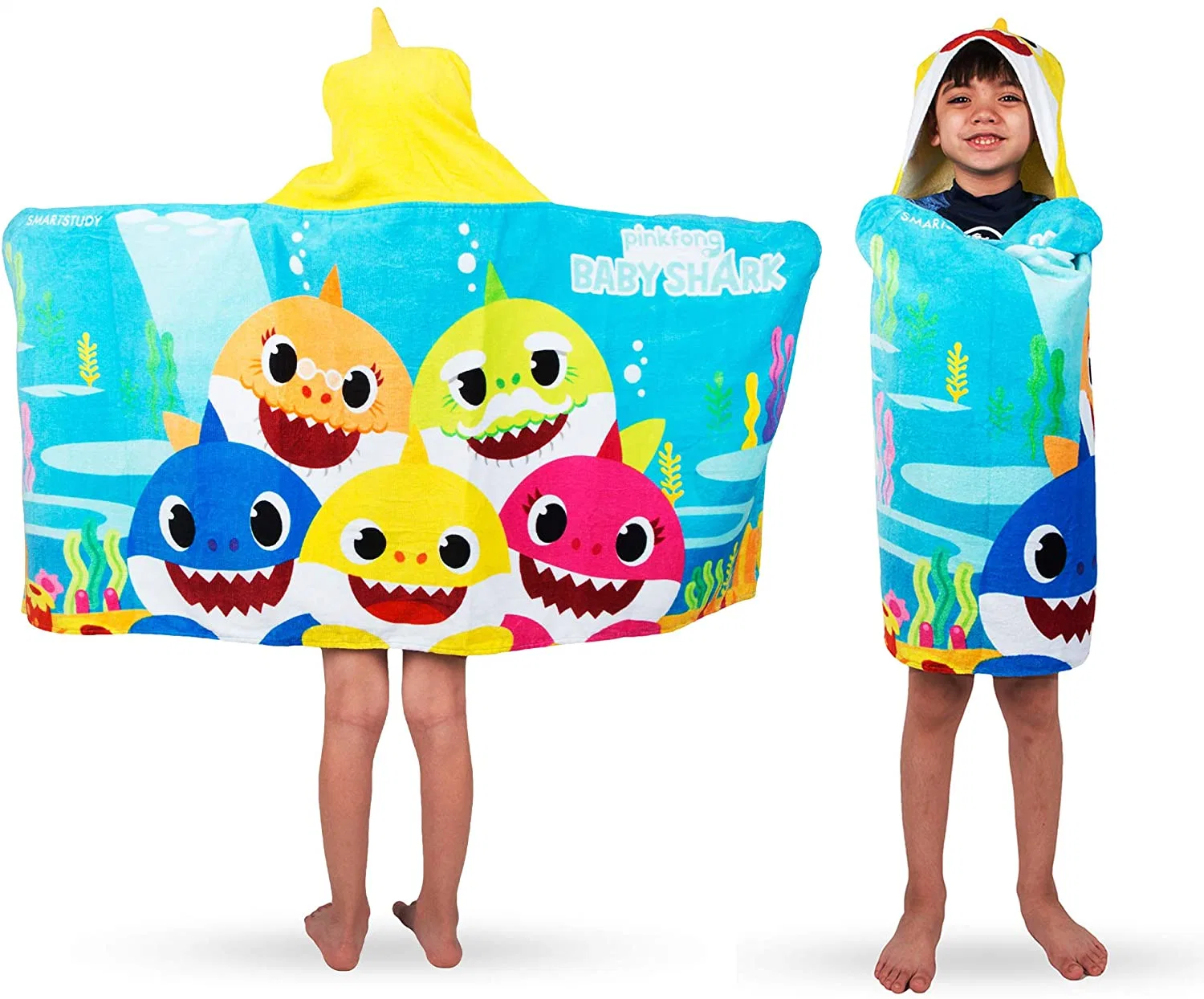 Toalla de abrigo con capucha Super suave Baby Shark diseñada para niños Toalla de playa toalla de baño toalla de piscina