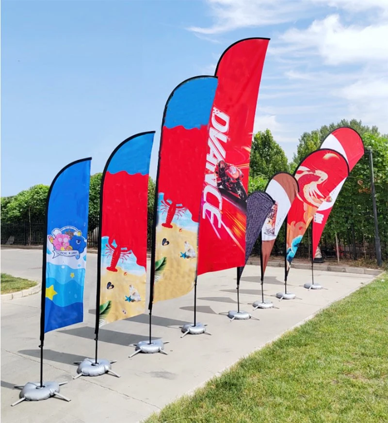 Promotion Feather Banner Advertising Display Flag with Cross Base & Water Bag