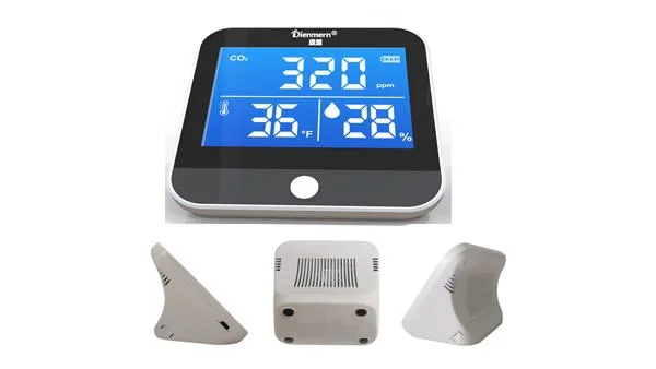 Mini Carbon Dioxide Meter with Alarm Function Ndir Sensor Rechargeable CO2 Temperature and Humidity Detector