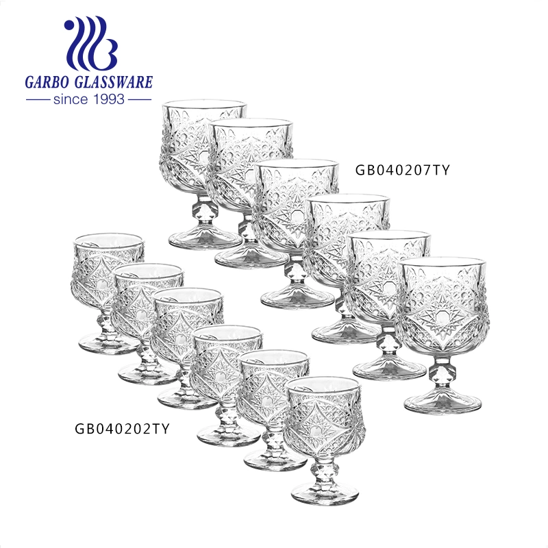 Glassware Set of Engraved Wine Glasses with 2 Sizes with Gift Box for Wholesale