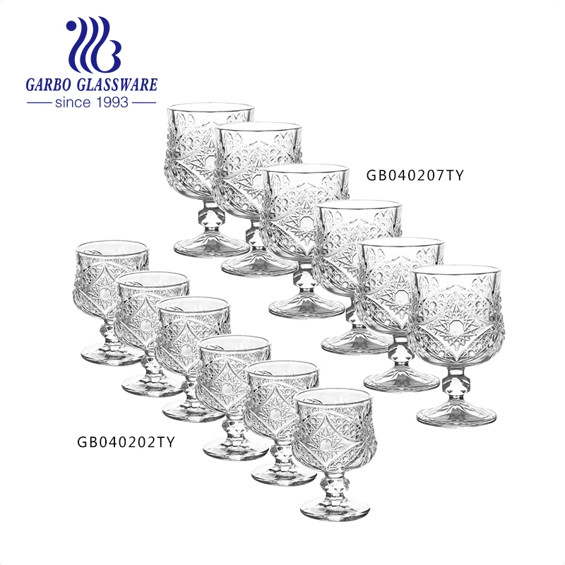 Glassware Set of Engraved Wine Glasses with 2 Sizes with Gift Box for Wholesale/Supplier