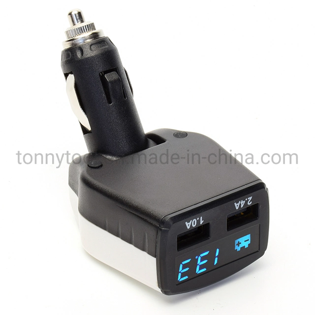 12V Auto Battery Monitor with 2 USB Ports Battery Tester