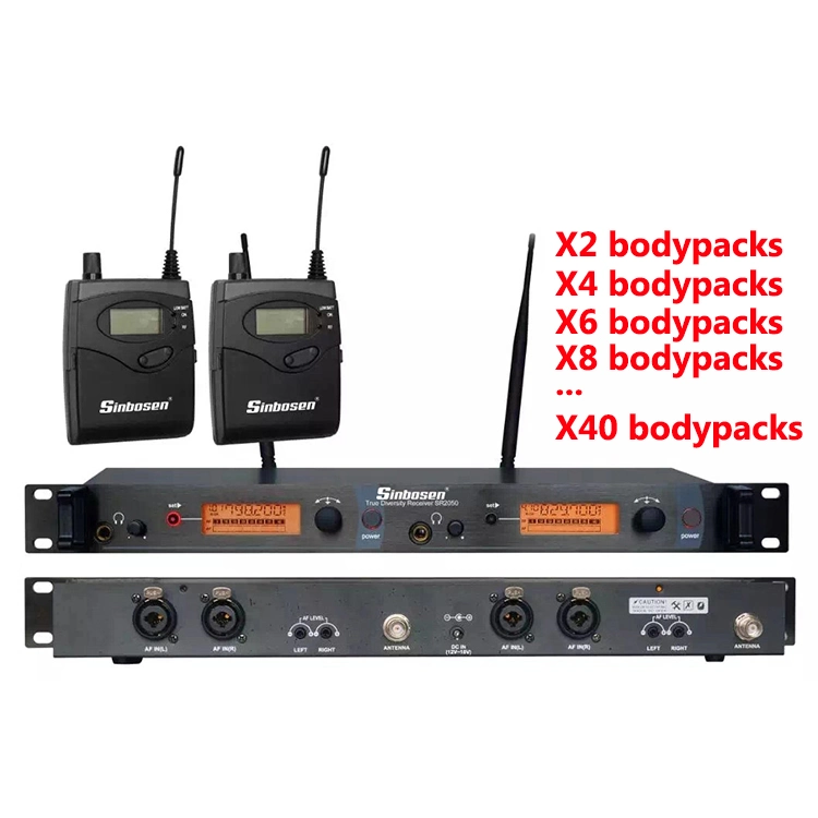 8 Bodypacks in Ears System Monitoring Sound Wireless Mic System M-2050 in Ear Monitors Headphone